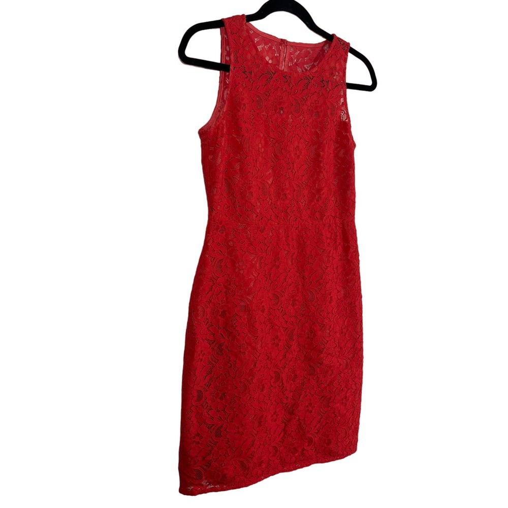J. Crew Women's Coral Lace Sheath Midi Dress‎ Floral Pattern Lace Women's 2